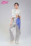  Outfit Phối Sẵn (HAG0201 Áo Gile Croptop Bạc Nữ phối HQD0203 Quần Bạc Ống Suông Túi Hộp Form Cứng) 