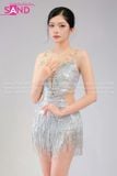  HBH0204 Set Khiêu Vũ Tua Rua Đính Đá Kim Sa Bạc 