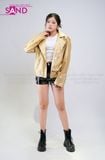  OUTFIT PHỐI SẴN (HAD0303 Áo Khoác Da Vàng Đồng phối HQA0102 Quần Short Da Bóng Ôm Body) 