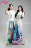  TAC0024 Áo Dài Nữ - Phong Cảnh Tháp Bitexco 
