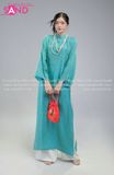  TAC0826 Áo Dài Tằm Óng 2 Tà - Xanh Da Trời 