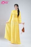  TAC0330 Áo Dài Nữ Gấm Phối Nút - Vàng 