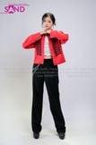  OUTFIT PHỐI SẴN (HAK0403 Áo Khoác Đỏ Dài Tay Gài Nút Cổ Đứng Kiểu Pháp phối HQD0105 Quần Tây Đen Nữ) 