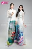  TAC0024 Áo Dài Nữ - Phong Cảnh Tháp Bitexco 