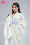 Trang Phục Cổ Trang Hoạ Tiết Thêu Vai Đai Xanh Nữ - Trắng 