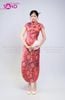  TNQ0416 Sườn Xám Tay Ngắn Dáng Dài - Đỏ 