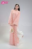  TAC1507 Áo Dài Nữ Cách Tân Hoạ Tiết Thêu Kim Sa 4 Tà - Hồng 