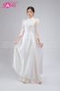  TAC0018 Áo Dài Nữ 4 Tà Tay Bồng Voan - Trắng 