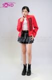  OUTFIT PHỐI SẴN (HAK0403 Áo Khoác Đỏ Dài Tay Gài Nút Cổ Đứng Kiểu Pháp phối ) 