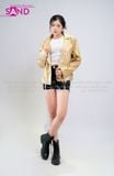  OUTFIT PHỐI SẴN (HAD0303 Áo Khoác Da Vàng Đồng phối HQA0102 Quần Short Da Bóng Ôm Body) 