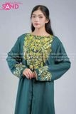 TNO0901 Đầm Hồi Giáo Âu Mỹ Giản Dị, Đầm Dài Abaya - Xanh Lá 