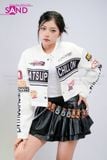  OUTFIT PHỐI SẴN (HAK0003 Áo Khoác Thun Dài Tay Croptop Biker - Trắng phối ) 