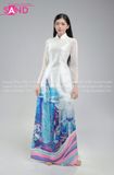  TAC0024 Áo Dài Nữ - Phong Cảnh Tháp Bitexco 