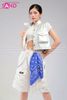  Outfit Phối Sẵn (HAG0201 Áo Gile Croptop Bạc Nữ phối HST0008 Quần Short Ống Rộng Túi Hộp - Trắng) 