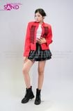  OUTFIT PHỐI SẴN (HAK0403 Áo Khoác Đỏ Dài Tay Gài Nút Cổ Đứng Kiểu Pháp phối ) 