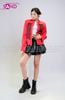  OUTFIT PHỐI SẴN (HAK0403 Áo Khoác Đỏ Dài Tay Gài Nút Cổ Đứng Kiểu Pháp phối ) 