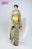  TNN0901 Áo Kimono Trễ Vai Hoạ Tiết - Xanh 