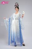  TNQ0810 Hán Phục Hóa Trang Hằng Nga Hoạ Tiết Hoa Tuyết - Xanh Dương 