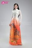  TAC0022 Áo Dài Nữ  Cách Tân - Phong Cảnh Tháp Chàm 