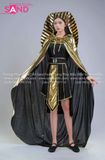  THV1004 Trang Phục Nữ Hoàng Ai Cập Ánh Kim Vàng Nâu 