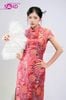  TNQ0416 Sườn Xám Tay Ngắn Dáng Dài - Đỏ 