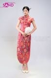 TNQ0416 Sườn Xám Tay Ngắn Dáng Dài - Đỏ 