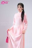  TAC1520 Áo Dài Nữ Gấm Hoa Hồng - Hồng 