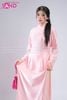 TAC1520 Áo Dài Nữ Gấm Hoa Hồng - Hồng 