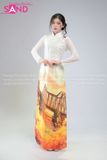  TAC0030 Áo Dài Nữ - Phong Cảnh Cầu Long Biên 