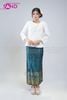  TNT0003 Trang Phục Khơ Me / Thái Lan - Áo Trắng Phối Xà Rông Xanh 