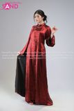  TAC0440 Áo Dài Nữ Cách Tân Gấm  - Đỏ 