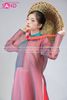  TAC0933 Áo Dài Voan Nhiều Lớp Trắng - Xanh 
