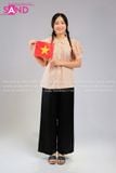  TBB0603 Áo Somi  Nữ Thời Bao Cấp Hoạ Tiết Hoa Nhí Cam - Mẫu 09 