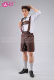  TND1002  Set bộ Trang Phục Bia Đức nam Quần short nâu kèm  áo và mũ 