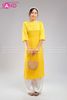  TAC0327 Áo Dài Gấm Suôn Cổ Tròn - Màu Vàng 