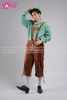 Trang Phục Bia Đức TND0901 Áo Sơ Caro Xanh TND0401 Quần Lửng Nâu kèm DNN0901 Mũ Xanh 