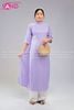  Áo Dài Lụa Tây Thi Tím Nhạt Nữ 