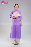 TAC0711 Áo Dài Lụa Tây Thi Xanh Tím Đậm 