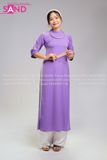  TAC0711 Áo Dài Lụa Tây Thi Xanh Tím Đậm 