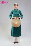  TAC0931 Áo Dài Lụa Tây Thi Xanh Lá Nữ 