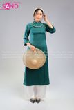  TAC0931 Áo Dài Lụa Tây Thi Xanh Lá Nữ 