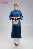  TAC0818 Áo Dài Lụa Tây Thi Xanh Cổ Vịt 