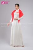  TAA0006 Áo Dài Nữ Phi Hoạ Tiết In Cờ Đỏ Sao Vàng  - Trắng 