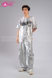  Outfit Phối Sẵn - (HAB0201 Áo Bóng Chày Bạc phối HQD0203 Quần Bạc Ống Suông Túi Hộp Form Cứng ) 