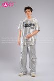  Outfit Phối Sẵn - (HAB0201 Áo Bóng Chày Bạc phối HQD0203 Quần Bạc Ống Suông Túi Hộp Form Cứng ) 