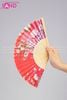  DQG0403 Quạt Giấy Cổ Trang Hoạ Tiết Hoa Hồng - Đỏ 