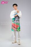  TAD0020 Áo Dài Nam Táp Trắng - Phong Cảnh Hồ Hoàn Kiếm 