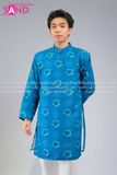  TAD0911 Áo Dài Nam  Cách In  Xanh  - Xanh Ngọc 