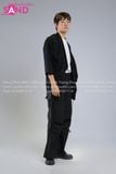  HAK0106 Áo Haori Đen Nam 