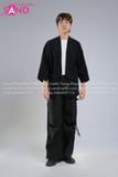  HAK0106 Áo Haori Đen Nam 